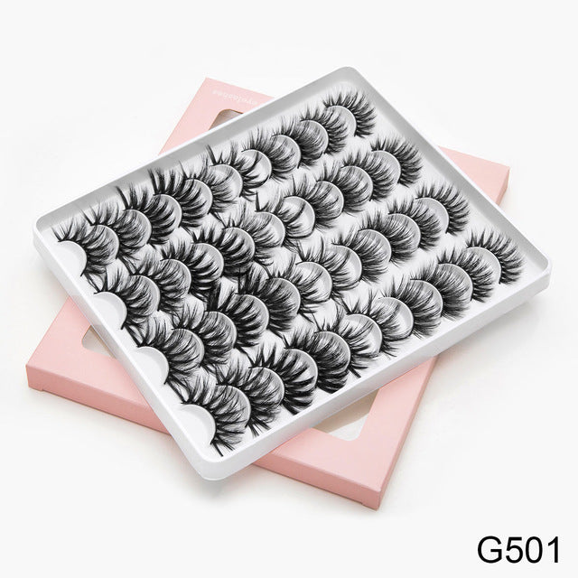 👁️✨ Mink Thick False Eyelashes – 20 Pairs (8–25mm) Volume Lash Set