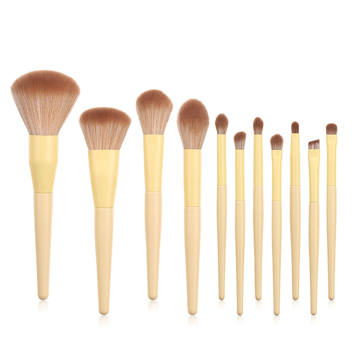 ✨ 11-Piece Yellow Makeup Brush Set — Beauty Tools Kit 💛💄