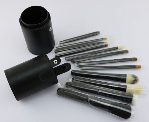 ✨ 12-Piece Makeup Brush Set — Cylinder Storage Beauty Tools Kit 💄