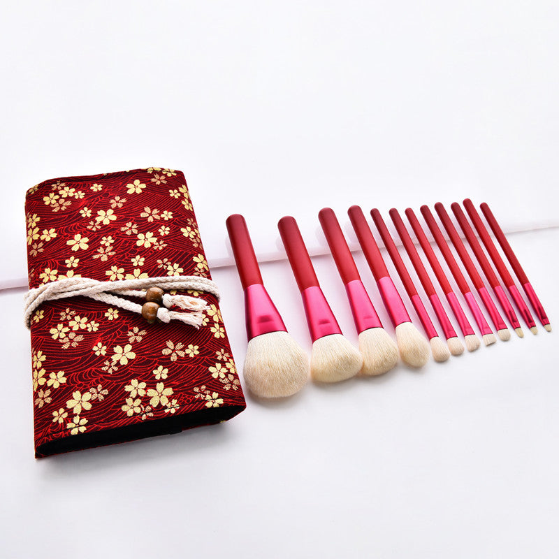 ✨ 12-Piece Red Makeup Brush Set — Beauty Tools Kit 💄❤️