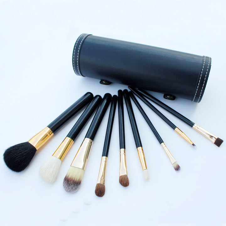 ✨ Barrel Makeup Brush Set — 9-Piece Beauty Tools Kit 💄