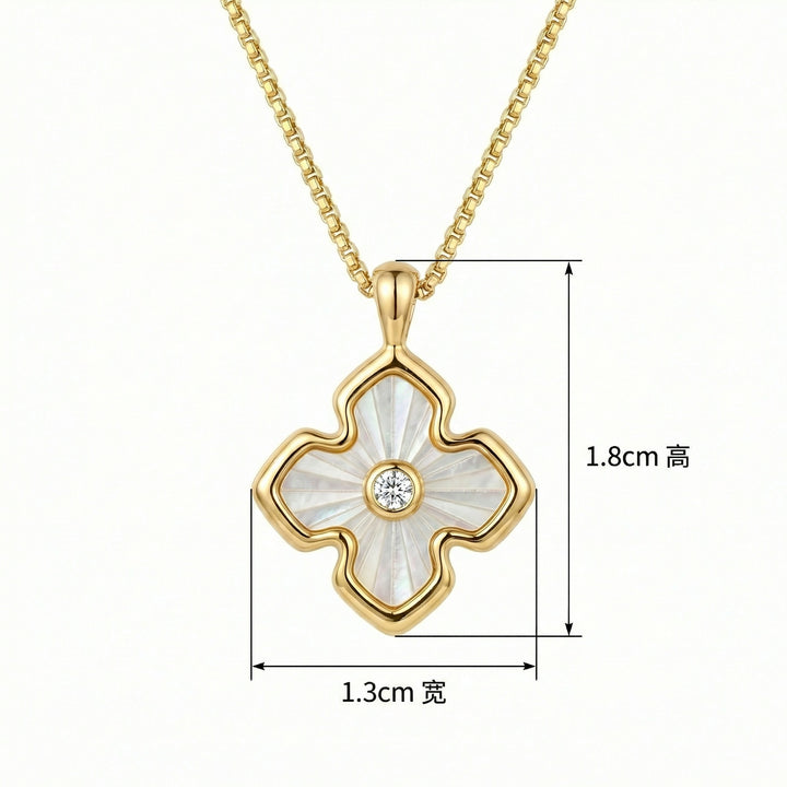 ✨ Mother-of-Pearl Clover Necklace