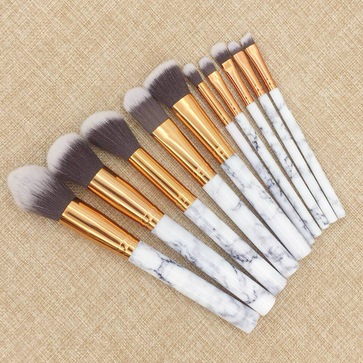 ✨ Marble Handle 10-Piece Makeup Brush Set — elegant beauty meets everyday function 💄