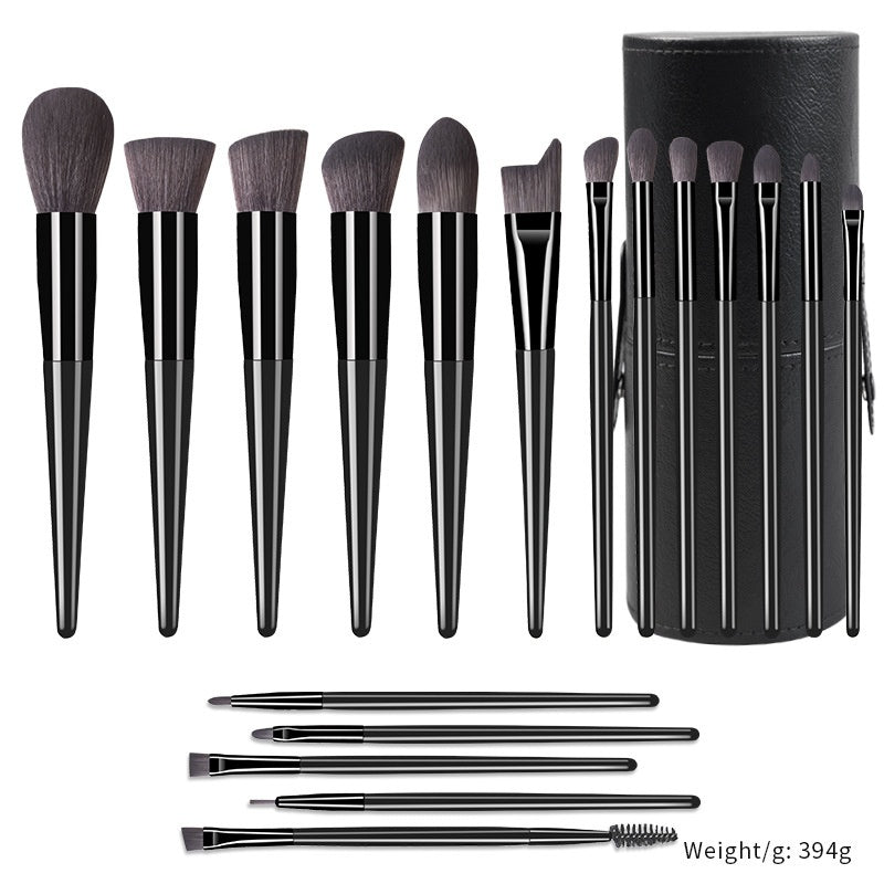 ✨ 18-Piece Champagne Makeup Brush Set — Solid Wood Handle Beauty Tools 💄🥂
