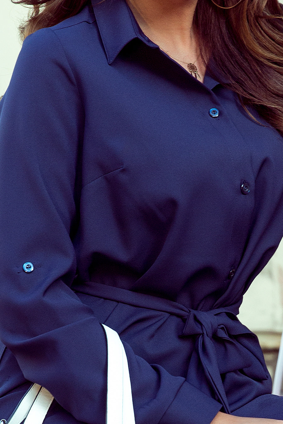 Shirt dress with buttons - dark blue