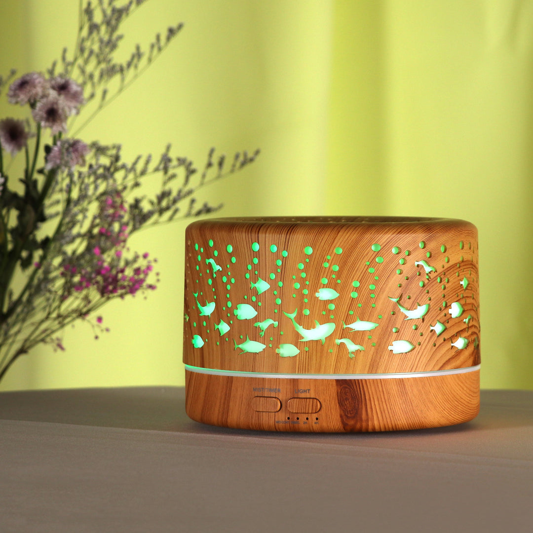 🌿🪵 Wood Grain Aromatherapy Humidifier | Classic Ultrasonic Essential Oil Diffuser