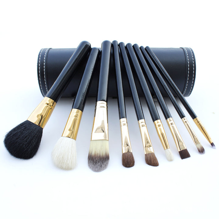 ✨ Barrel Makeup Brush Set — 9-Piece Beauty Tools Kit 💄