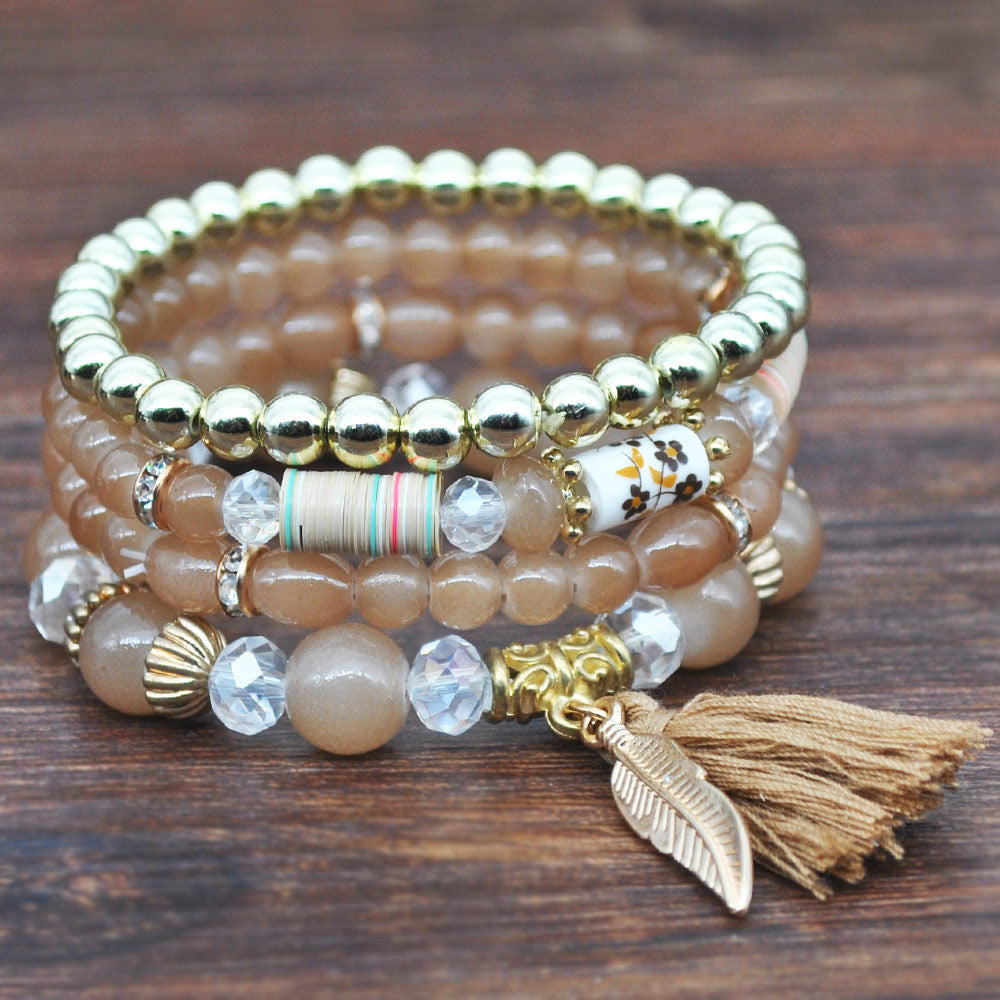 Ethnic Style Tassel Bracelet – Mixed Material Design