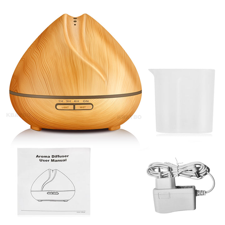 🌿 Wood Grain Aromatherapy Humidifier | USB Air Diffuser for Home Relaxation 🏠✨