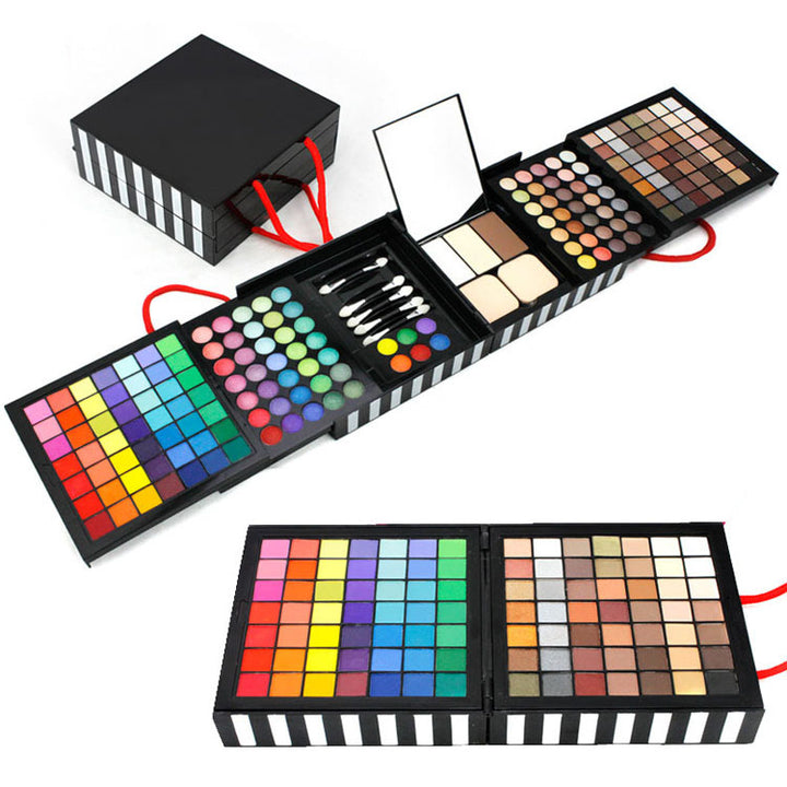 🌈 177-Color Deluxe Eyeshadow & Bronzing Makeup Set – Full Face Professional Palette (White Edition) ✨