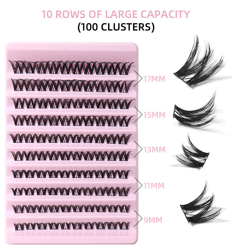 👁️✨ False Eyelash Set with Single Cluster – Natural Large Capacity DIY Lash Kit