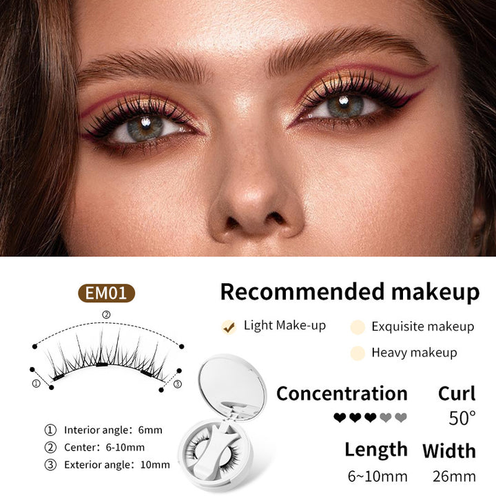 🧲👁️ Magnetic False Eyelashes with Integrated Storage Box – Glue-Free Natural Lash Set with Applicator