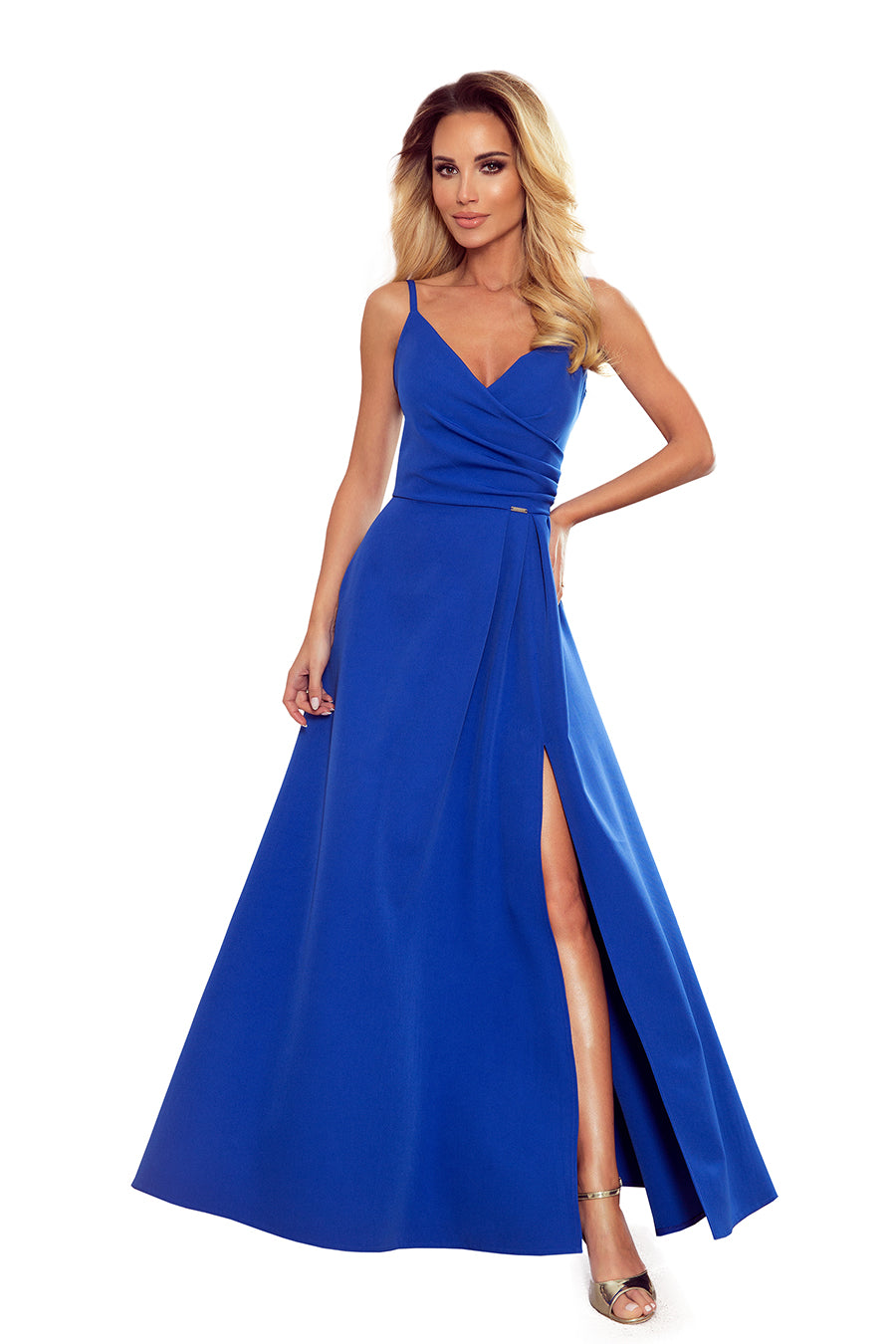 CHIARA elegant maxi dress with straps - royal blue