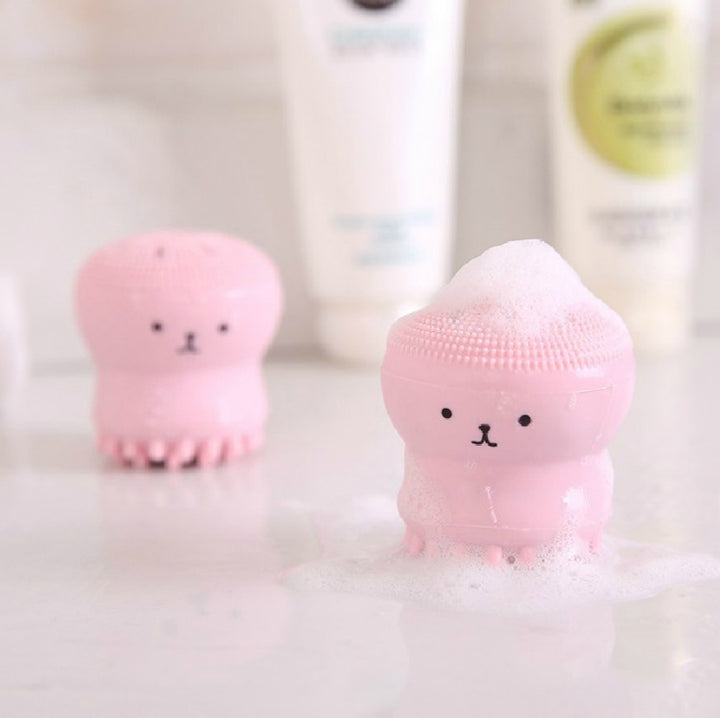 🧼🐙 Cartoon Octopus Silicone Wash Brush | Foaming Facial Cleansing & Massage Brush