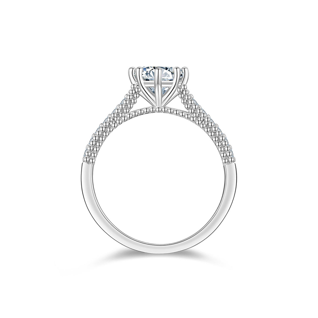 💍 1-Carat Morganite Minimalist Ring – Platinum-Plated S925 Silver (2.5g, Sizes 5–9) 💍