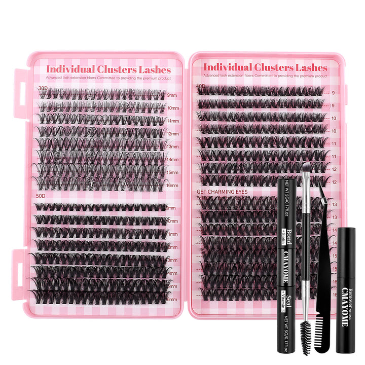 👁️✨ DIY Daily Natural Thick Segment Single Cluster False Eyelashes – Extension Kit