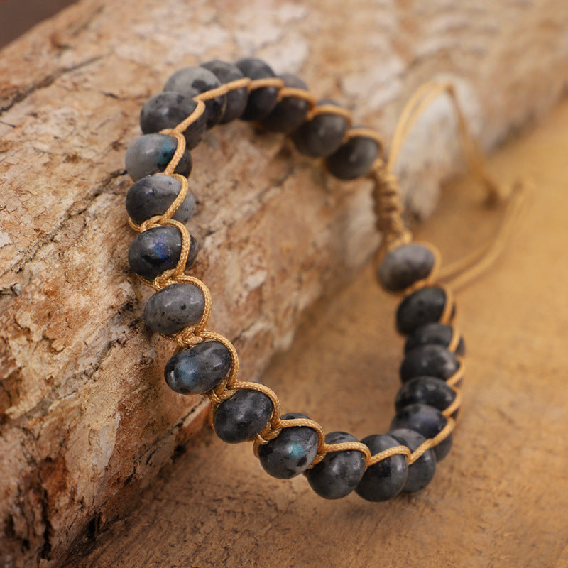 Moonstone & Labradorite Bracelet – Minimalist Handmade Design