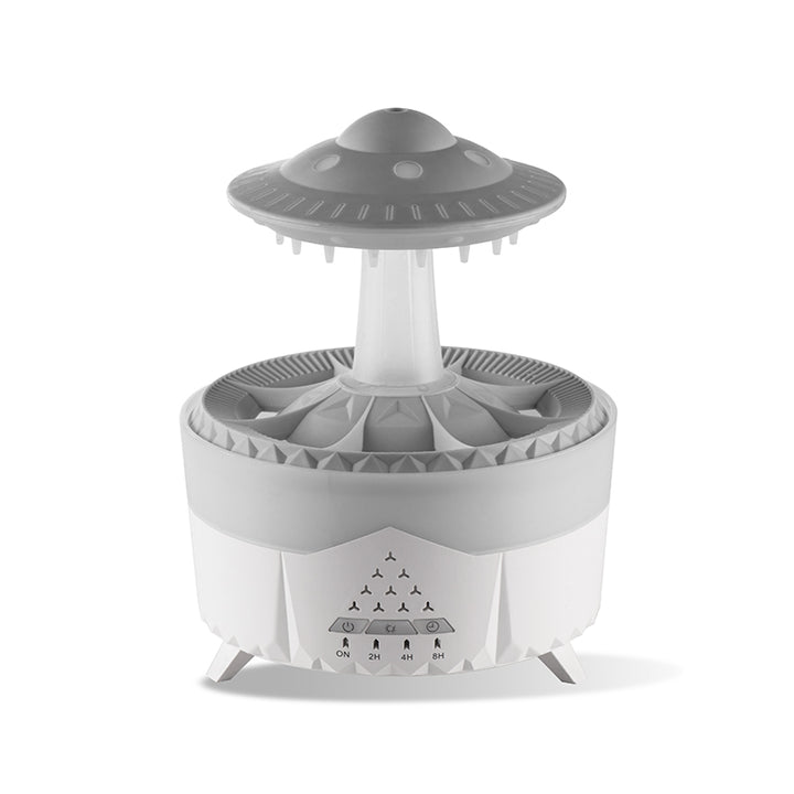 🌧️💧 UFO Raindrop Humidifier | 7-Color LED Aromatherapy Rain Diffuser ✨