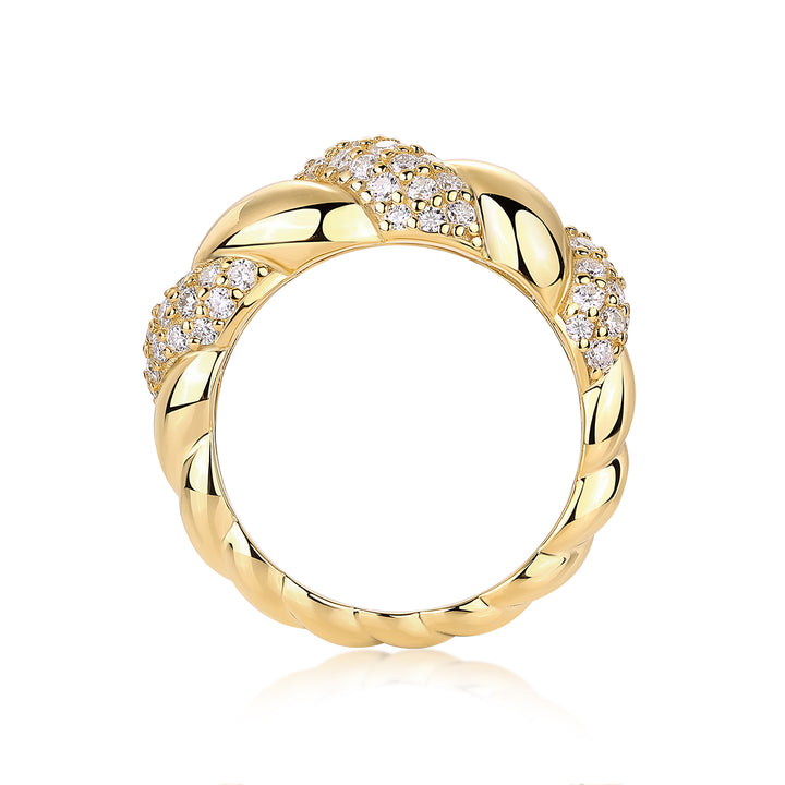 💍 Engraved Minimalist Moissanite Ring – Gold-Plated S925 Silver (4.8g, Sizes 5–9) 💍