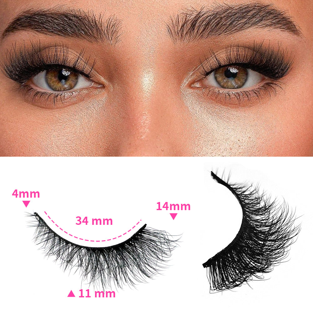 👁️✨ 3D False Eyelashes – Multi-Layered, Realistic, Soft & Comfortable Lashes