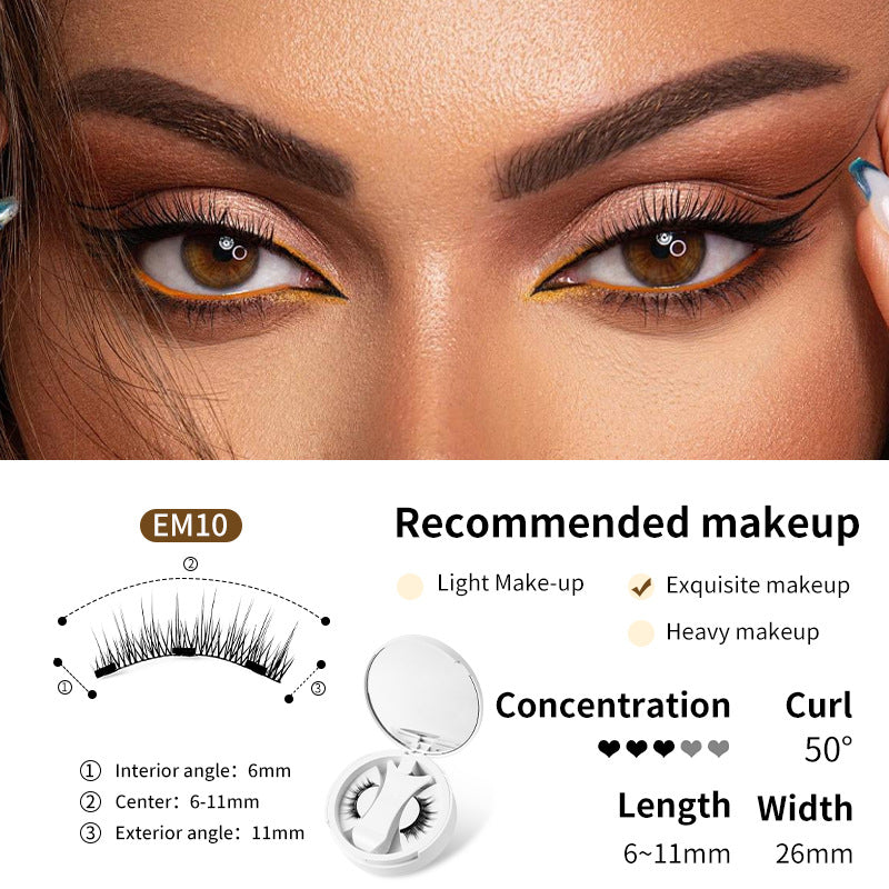 🧲👁️ Magnetic False Eyelashes with Integrated Storage Box – Glue-Free Natural Lash Set with Applicator