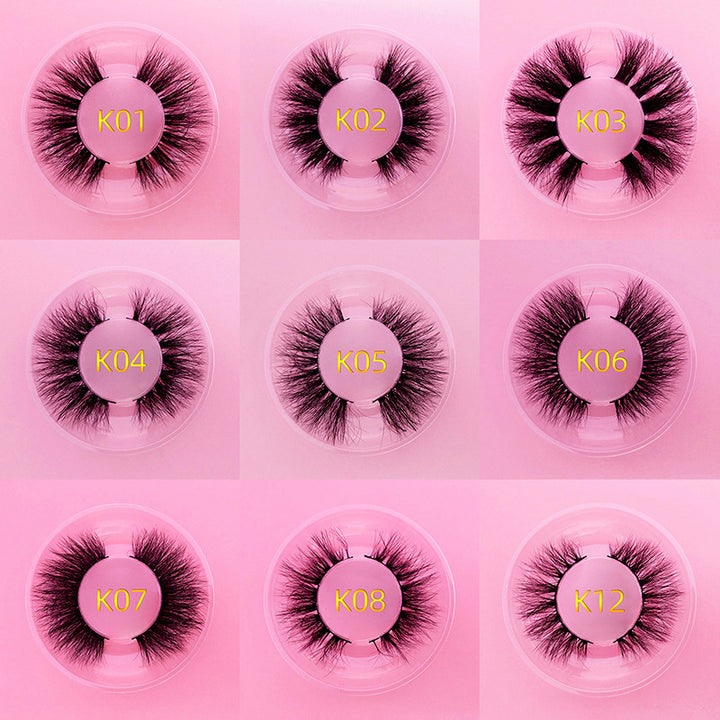 👁️✨ 8D Mink Hair False Eyelashes – Thick Handmade Volume Lash Set