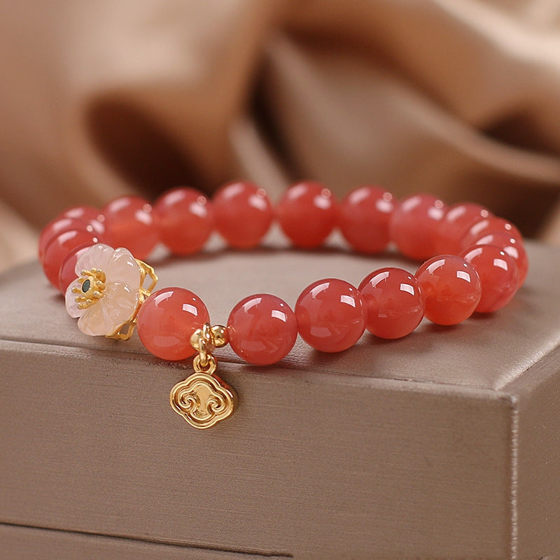 Natural Yanyuan Agate Flower Bracelet – Special-Interest Design for Women