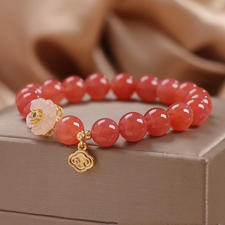 Natural Yanyuan Agate Flower Bracelet – Special-Interest Design for Women