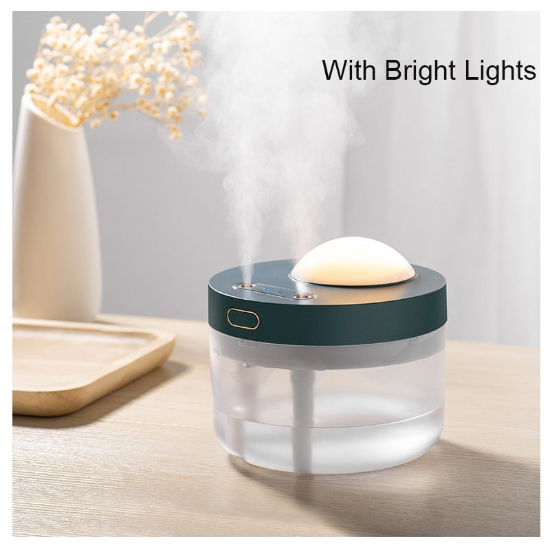 🌙💧 Projection Humidifier | Rotating Night Light + Dual Spray Mist Maker