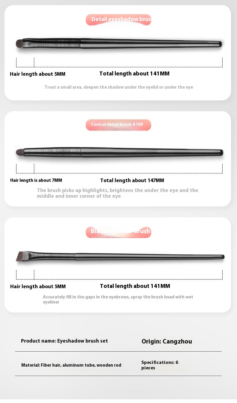 ✨ 6-Piece Eyeshadow Brush Set — Beginner Friendly 💄