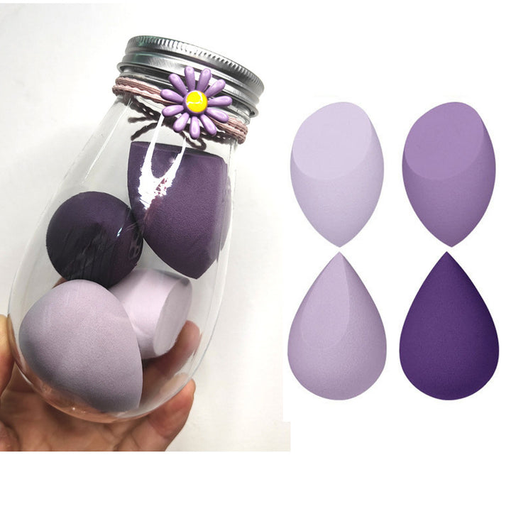 💄✨ Portable Travel Size PET Bottle Makeup Egg Set | Beauty Sponge Kit (4PCS)