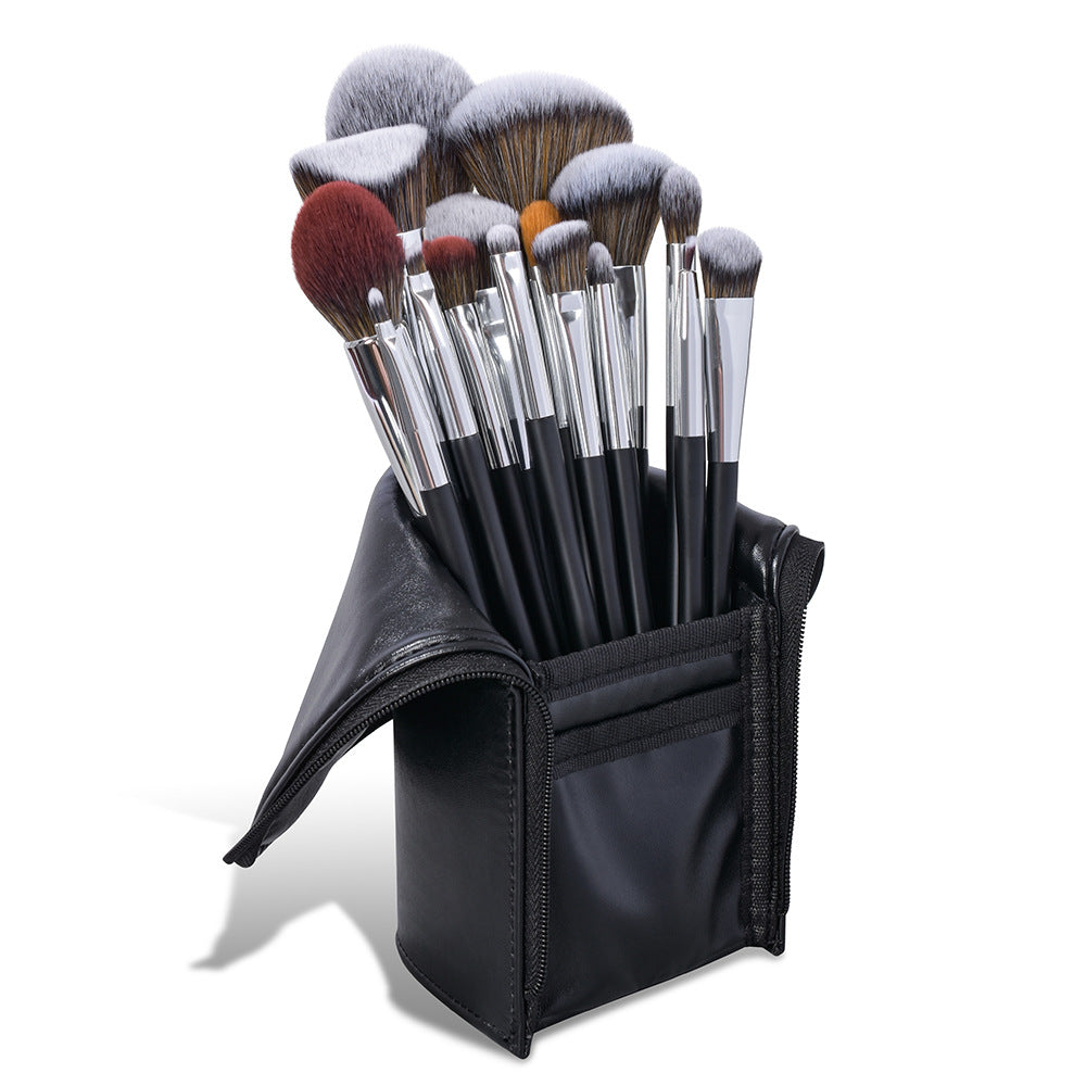 ✨ 16-Piece Black Makeup Brush Set — Eyeliner & Full Face Beauty Tools 🖤💄