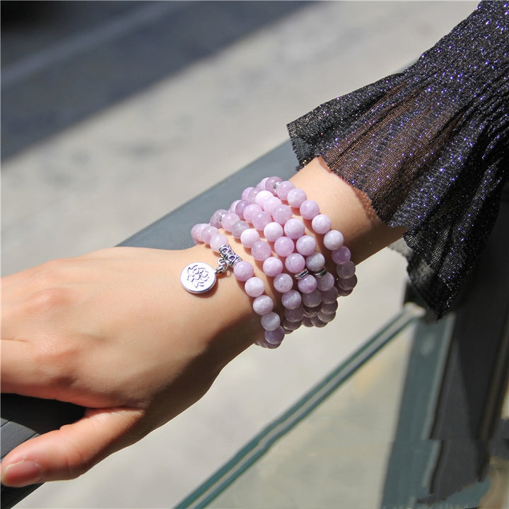 Women’s Fashion Vintage Natural Stone Bracelet – Angel Echeveria & Lotus Design
