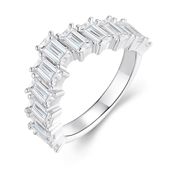 Luxury Minimalist Moissanite Ring – Platinum-Plated S925 Silver, GRA Certified, Multiple Sizes