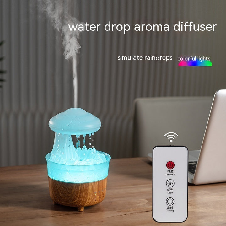 🌧️☁️ Household Mute Remote Control Colorful Rain Cloud Humidifier