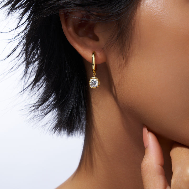 Minimalist Moissanite Stud Earrings – Gold-Plated S925 Silver