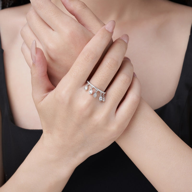 💍 Minimalist Moissanite Ring – Platinum-Plated S925 Silver (3.4g, Sizes 5–9) 💍