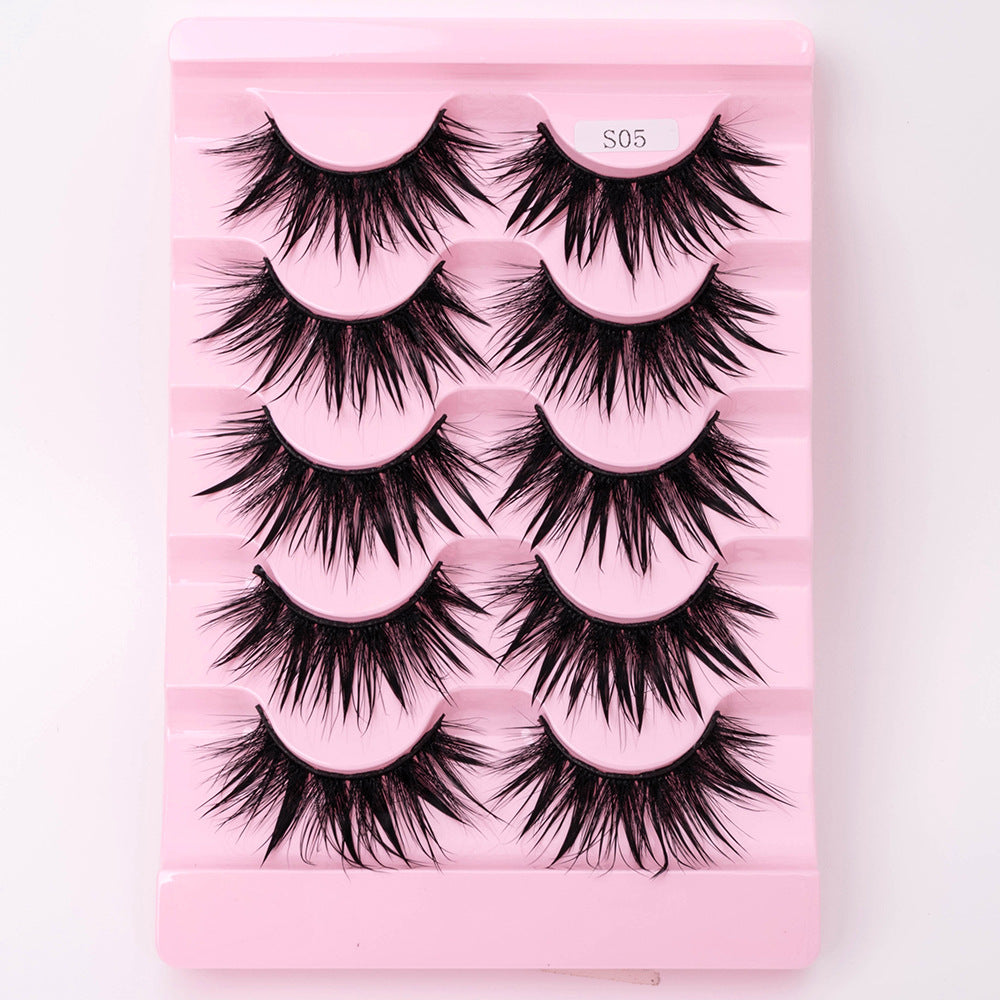👁️✨ Natural 3D Dramatic Fairy Clusters Manga Lashes – 5 Pairs Wispy False Eyelashes (10–15MM)