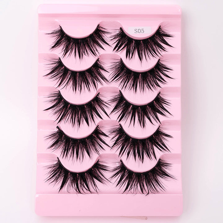 👁️✨ Natural 3D Dramatic Fairy Clusters Manga Lashes – 5 Pairs Wispy False Eyelashes (10–15MM)