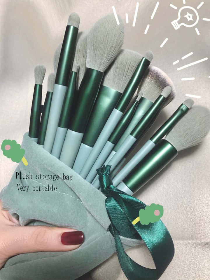 ✨ Cloth Bag Portable 13-Piece Soft Hair Makeup Brush Set 💄