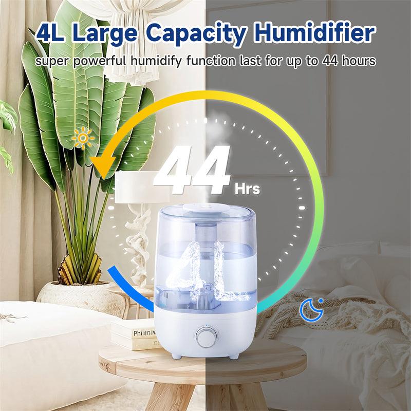 💧🏠 4L Mechanical Humidifier | Large Capacity Low Water Level Protection (BPA-Free) ✨