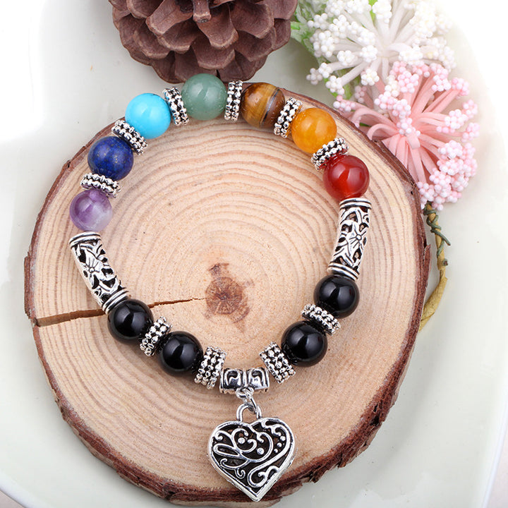 Seven Chakra Yoga Energy Bracelet – Adjustable Spiritual Jewelry