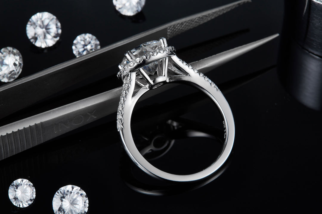 💍 3-Carat Moissanite Minimalist Ring – Platinum-Plated S925 Silver (3.2g, Sizes 5–9) 💍