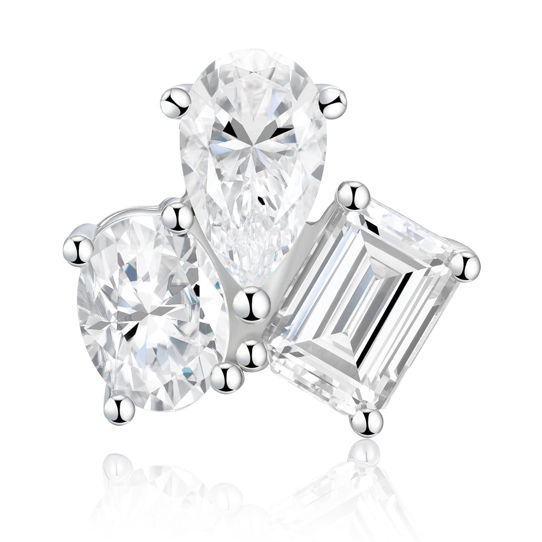 Luxury Minimalist Moissanite Stud Earrings – Platinum-Plated S925 Silver