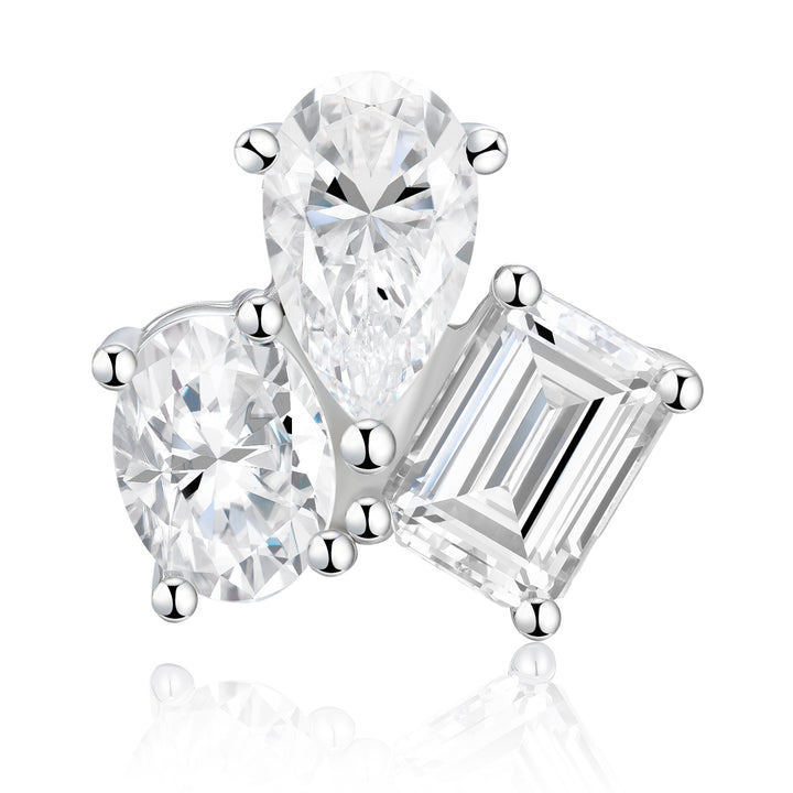 Luxury Minimalist Moissanite Stud Earrings – Platinum-Plated S925 Silver