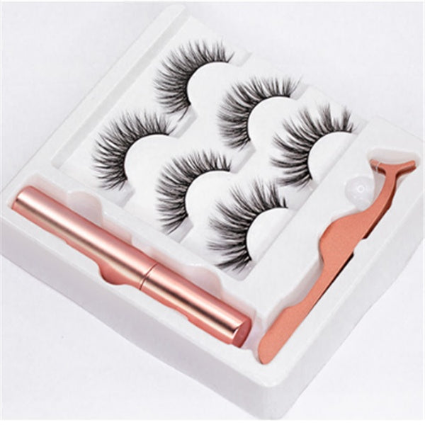 🧲👁️ Magnetic Liquid Eyeliner & Magnetic False Eyelashes Set – Waterproof Reusable Lash Kit with Tweezer