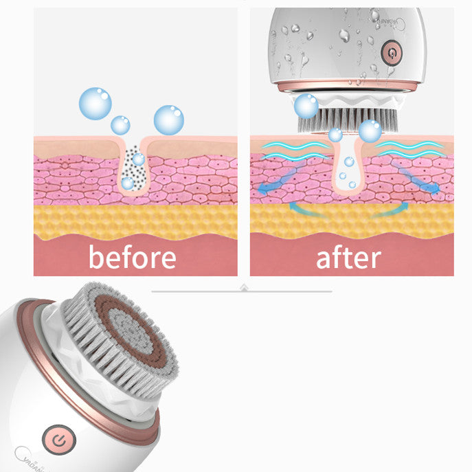🧼💗 Wireless Charging Facial Cleansing Brush | Acoustic Vibration Deep Cleanser