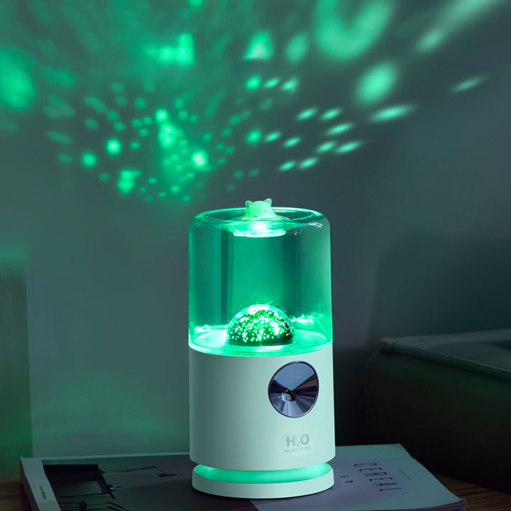 🌙💧 Smart Rotary Projection Humidifier | Mini Aroma Mist Diffuser ✨🌿