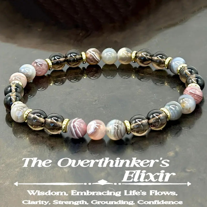 Multi-Element Tiger Eye & Obsidian Crystal Bracelet – Gold Accented Unisex Jewelry