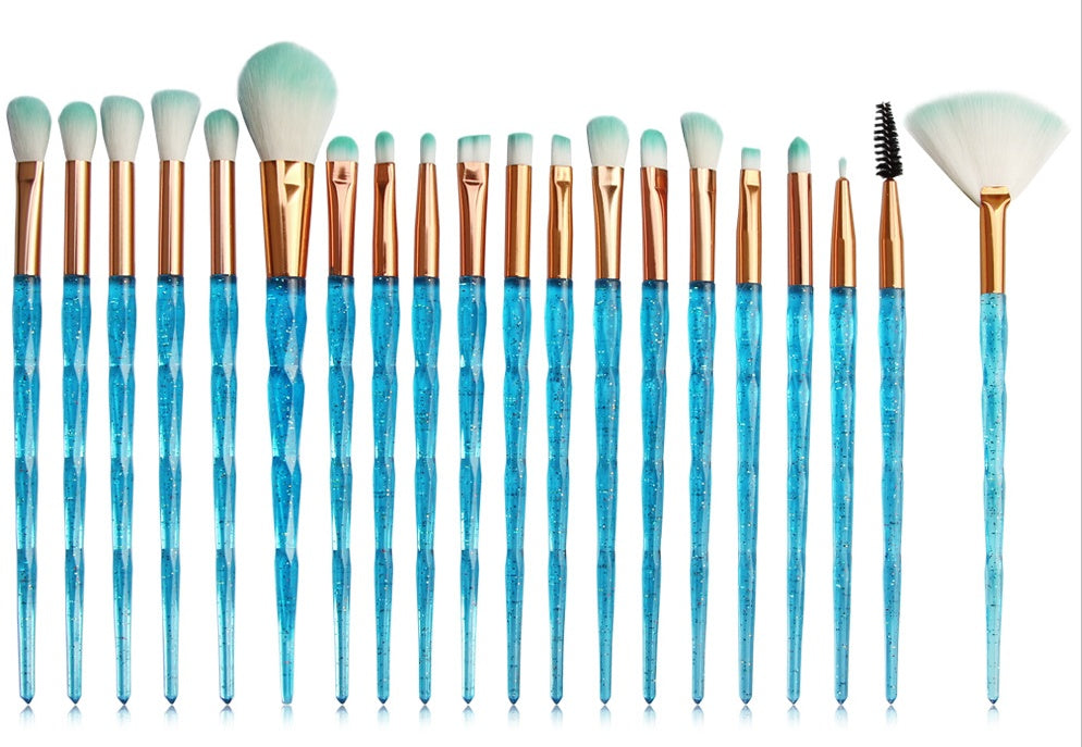 ✨ 20-Piece Diamond Makeup Brush Set — complete glam collection 💄💎